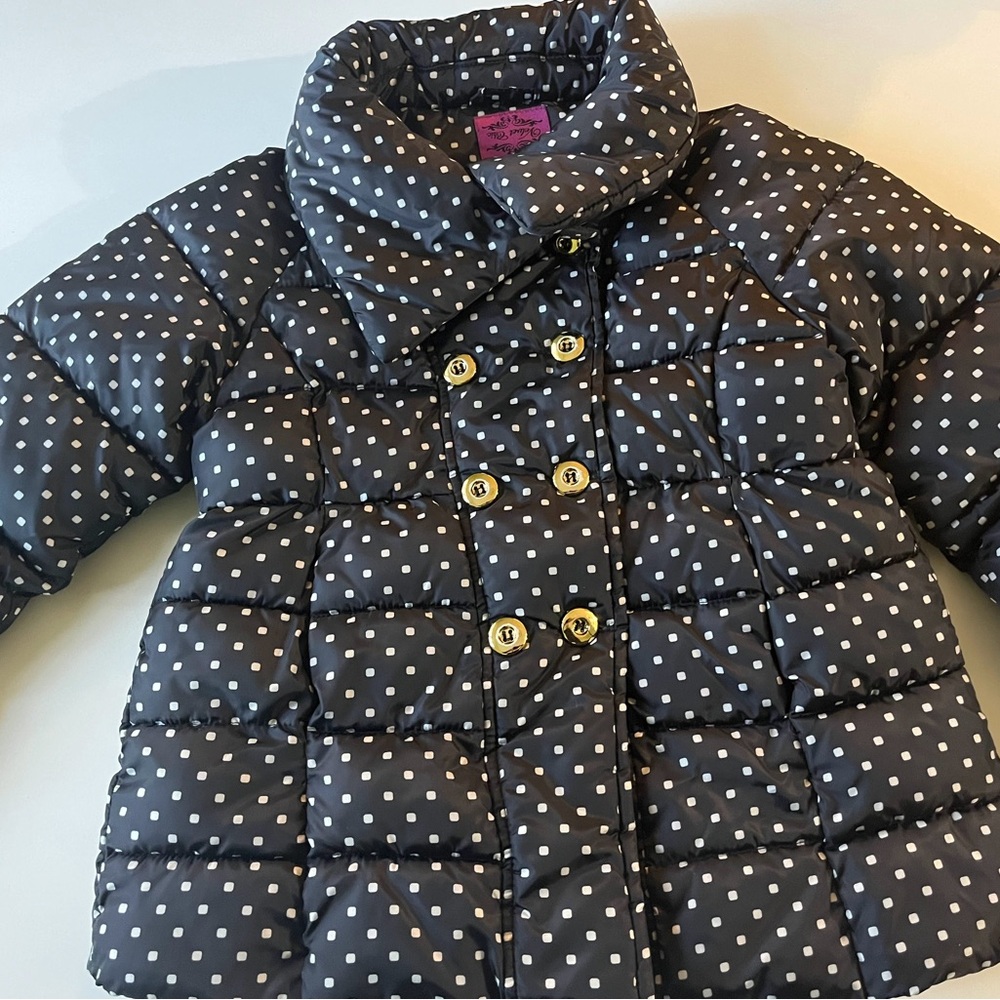 Velvet Black and White Puffer Jacket